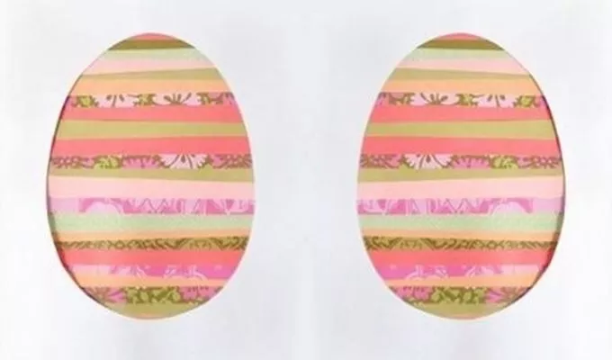 Dekoratív tojás papírcsíkokból 
