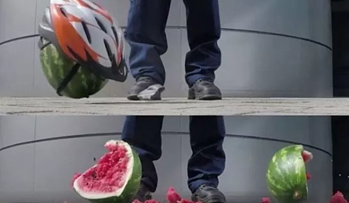 Látványos videó arról, miért viseljünk biciklizéskor mindig sisakot